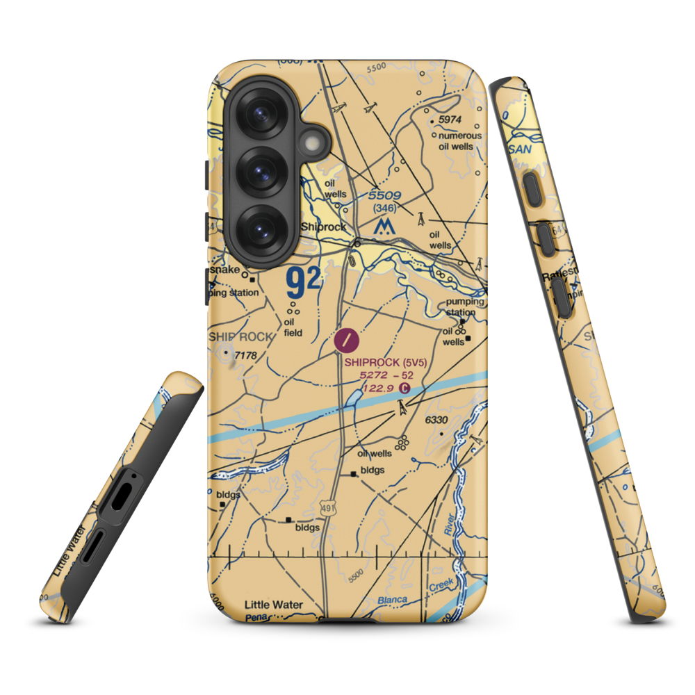 Shiprock Airstrip (5V5) VFR Sectional Samsung Phone Case Samsung Galaxy S25 Plus model shown