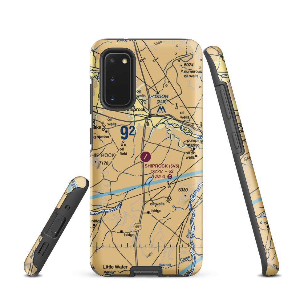 Shiprock Airstrip (5V5) VFR Sectional Samsung Phone Case Samsung Galaxy S20 model shown