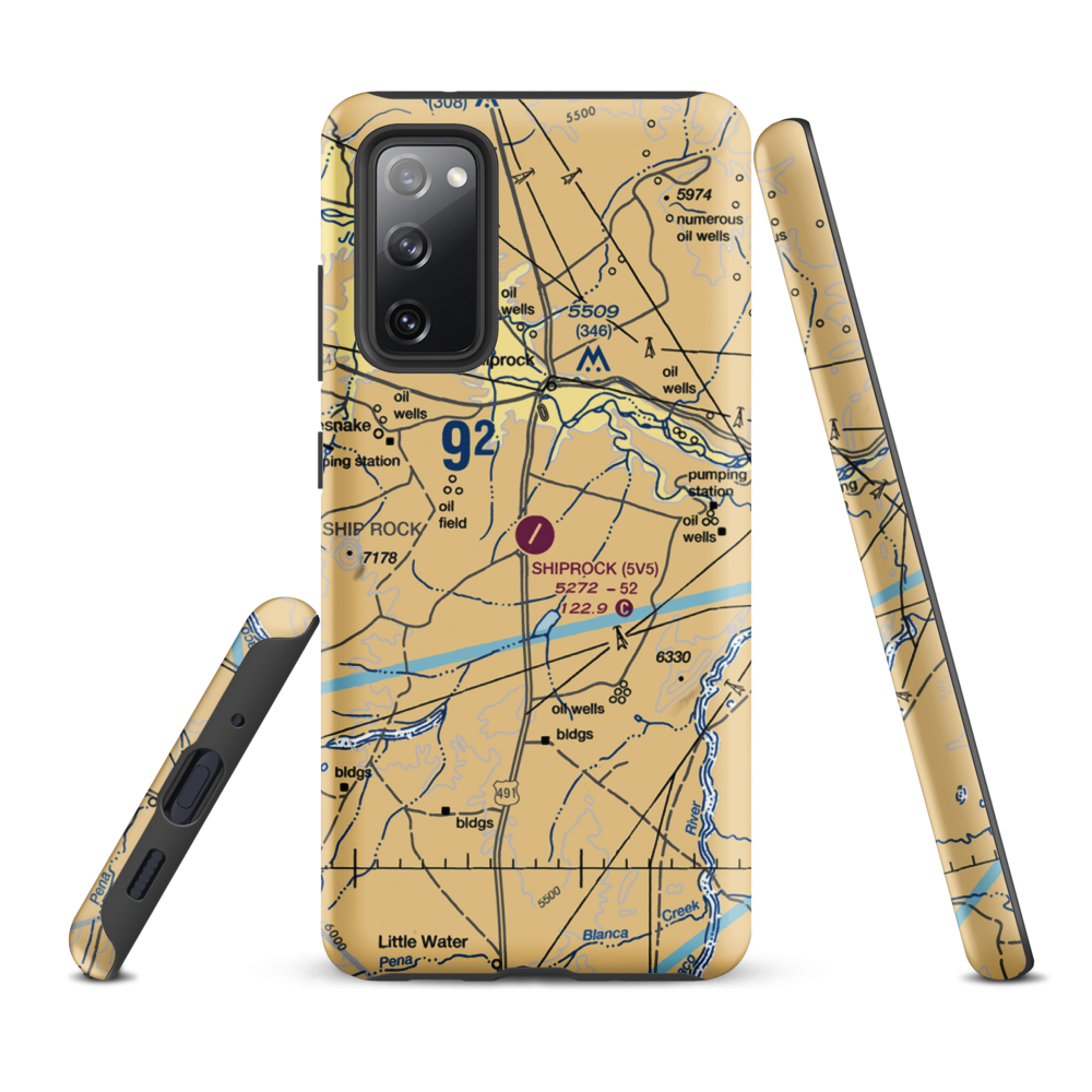 Shiprock Airstrip (5V5) VFR Sectional Samsung Phone Case Samsung Galaxy S20 FE model shown