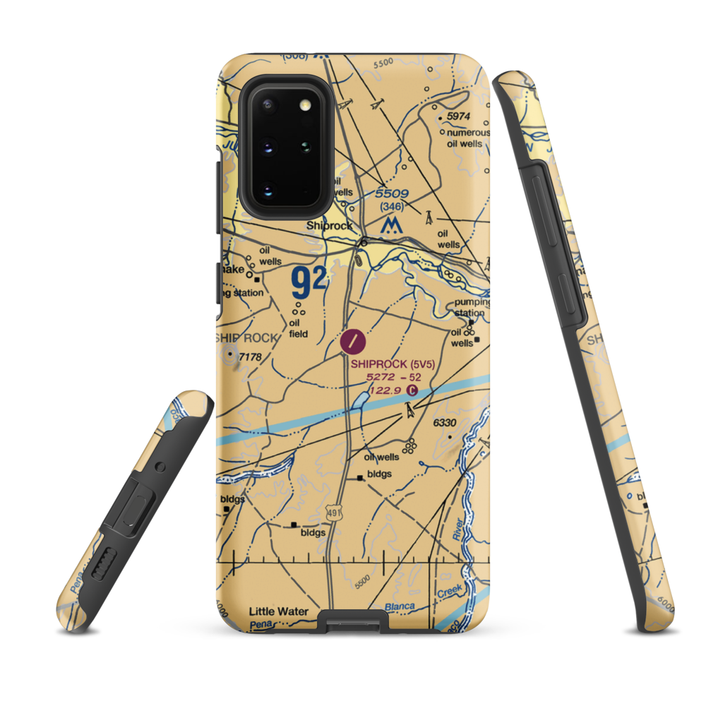 Shiprock Airstrip (5V5) VFR Sectional Samsung Phone Case Samsung Galaxy S20 Plus model shown