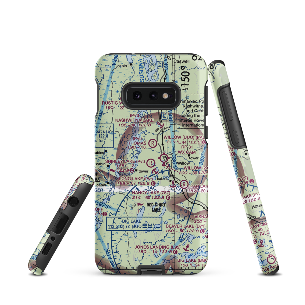Shirley Lake Airport (AK90) VFR Sectional Samsung Phone Case Samsung Galaxy S10 Plus model shown