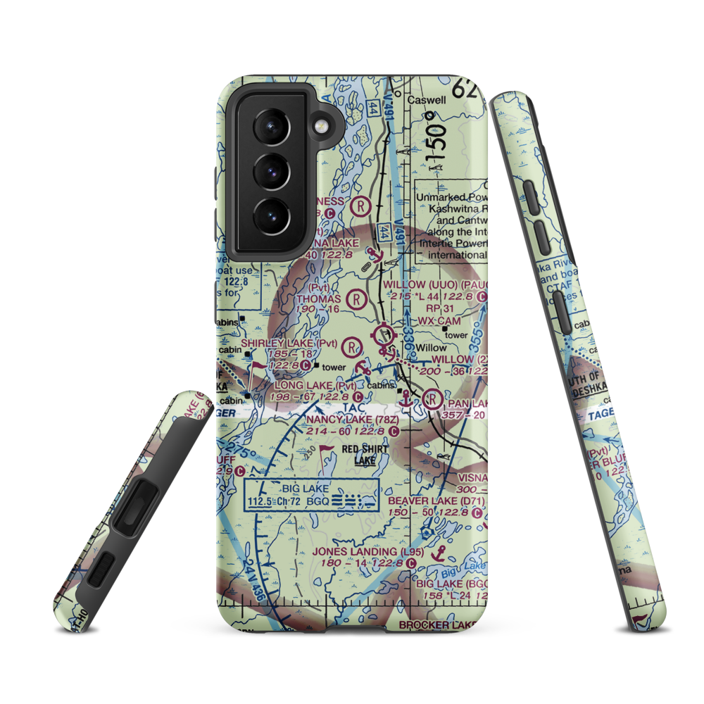 Shirley Lake Airport (AK90) VFR Sectional Samsung Phone Case Samsung Galaxy S21 Ultra model shown