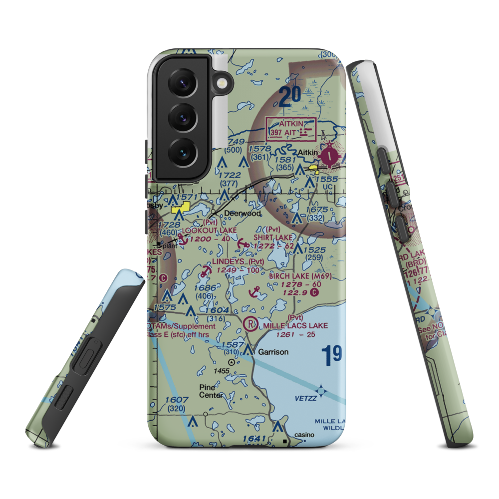 Shirt Lake Seaplane Base (25MN) VFR Sectional Samsung Phone Case Samsung Galaxy S22 Plus model shown