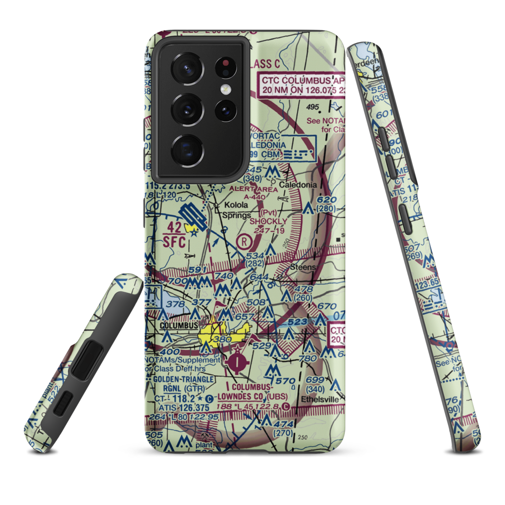 Shockly Field (2MS3) VFR Sectional Samsung Phone Case Samsung Galaxy S21 Ultra model shown