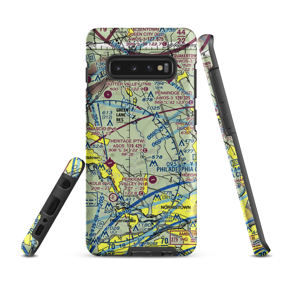 Shontz Airport (74PA) VFR Sectional Samsung Phone Case Samsung Galaxy S10 Plus model shown