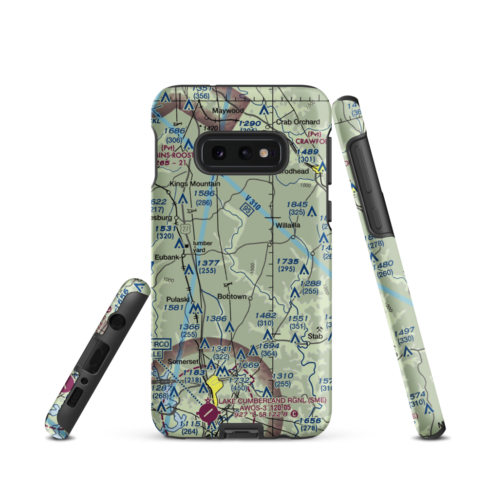 Short Airport (53KY) VFR Sectional Samsung Phone Case Samsung Galaxy S10e model shown