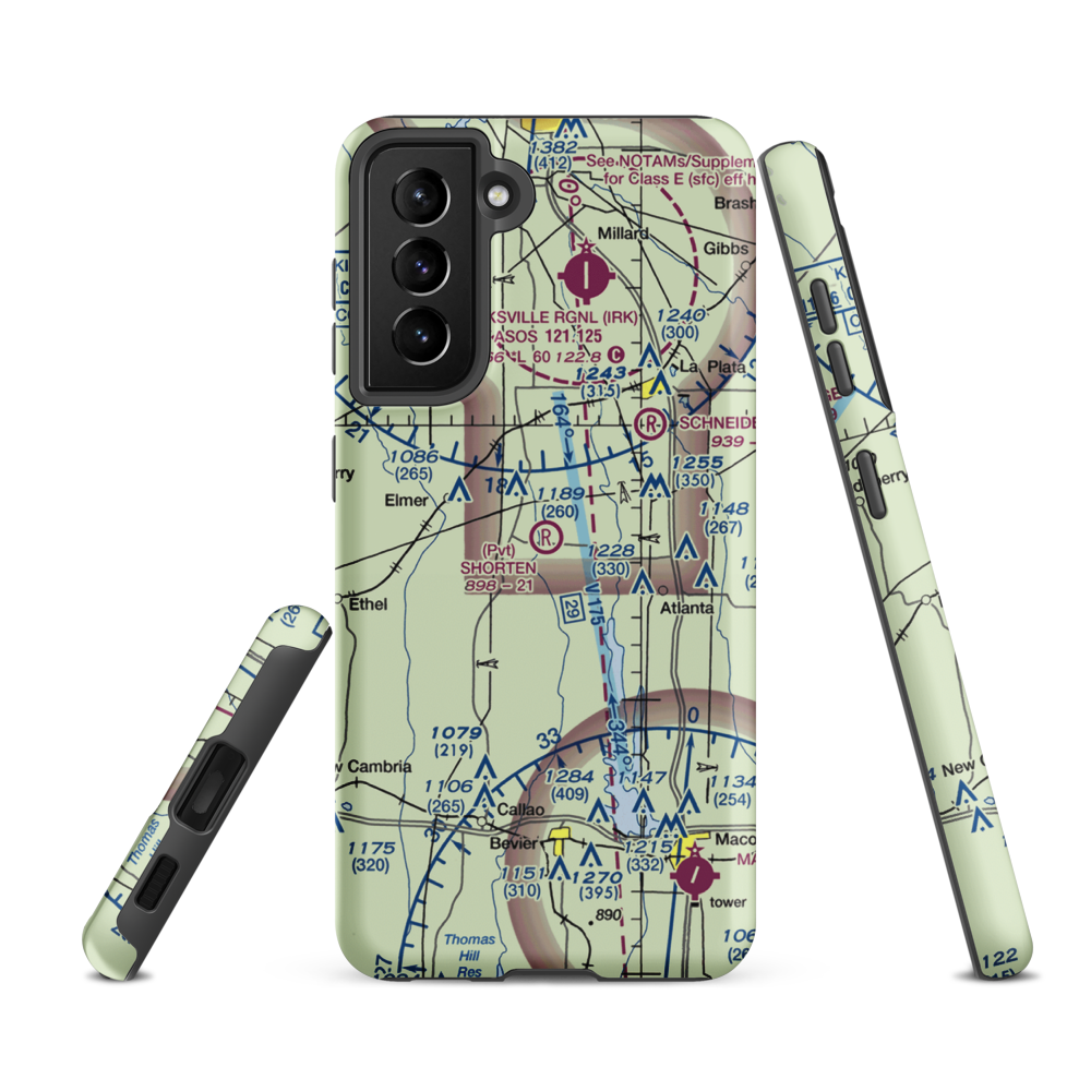 Shorten Airfield (MU06) VFR Sectional Samsung Phone Case Samsung Galaxy S21 FE model shown
