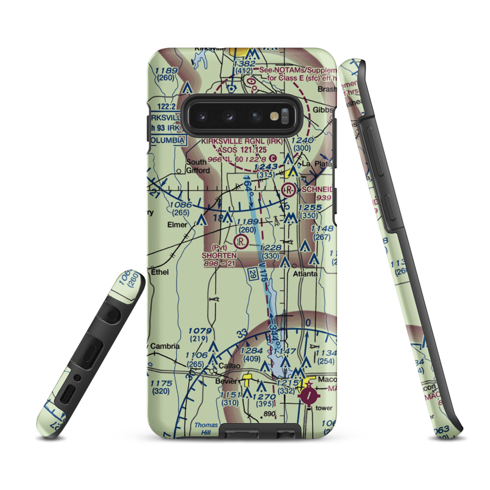 Shorten Airfield (MU06) VFR Sectional Samsung Phone Case Samsung Galaxy S10 Plus model shown