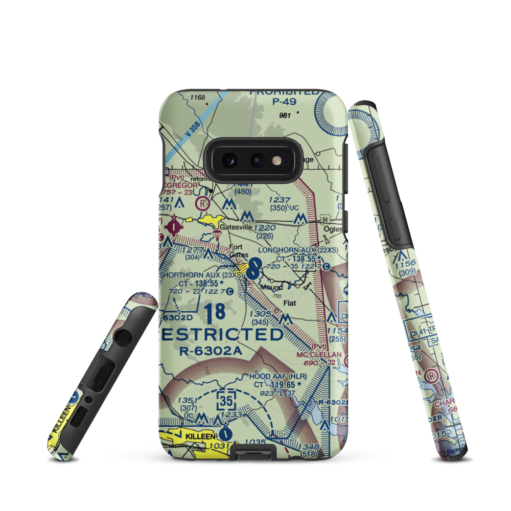Shorthorn Aux Landing Strip (23XS) VFR Sectional Samsung Phone Case Samsung Galaxy S10 Plus model shown