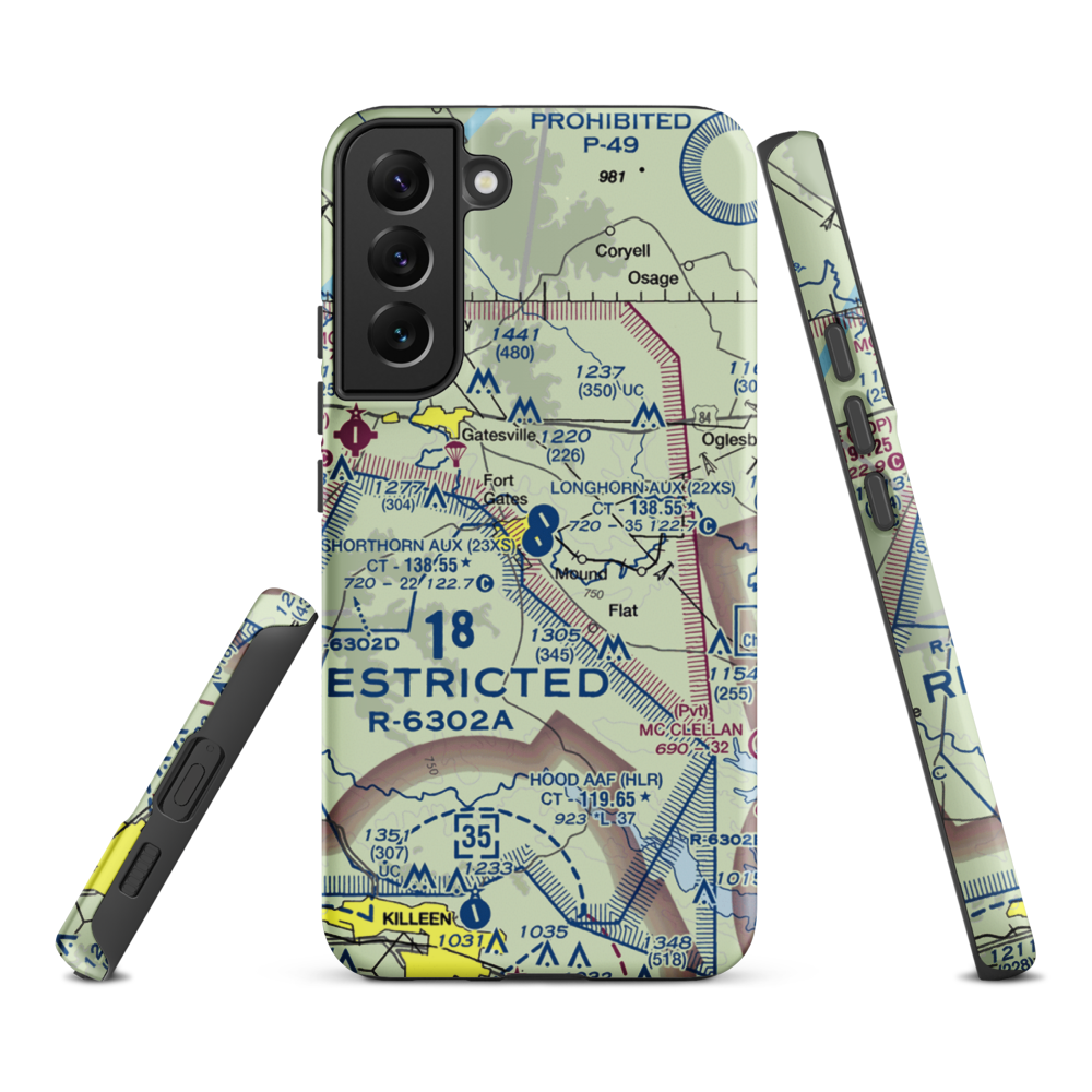 Shorthorn Aux Landing Strip (23XS) VFR Sectional Samsung Phone Case Samsung Galaxy S22 Plus model shown