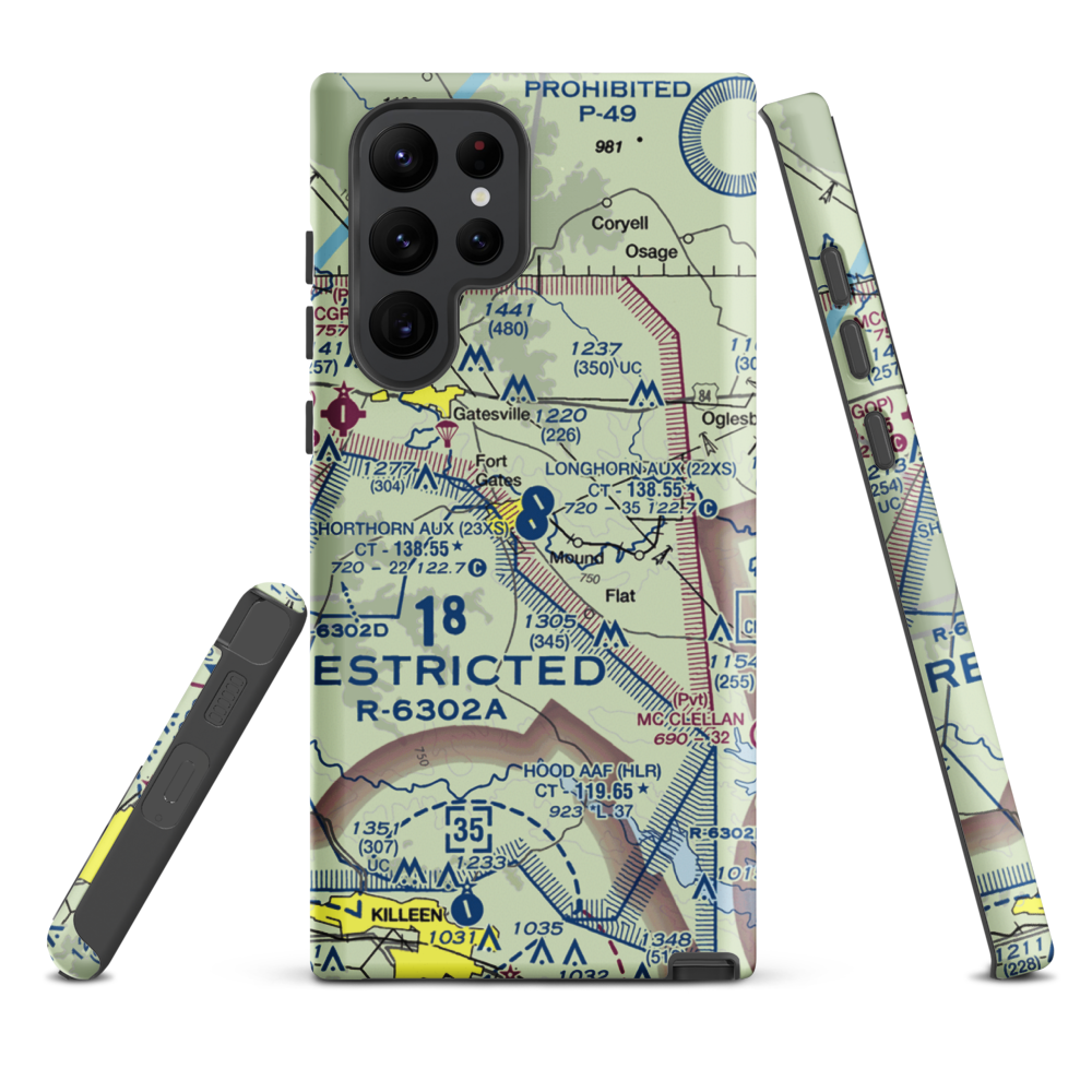 Shorthorn Aux Landing Strip (23XS) VFR Sectional Samsung Phone Case Samsung Galaxy S22 Ultra model shown