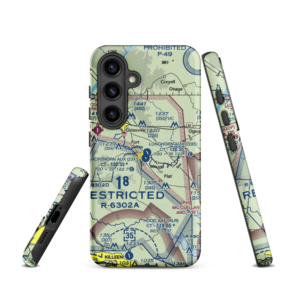 Shorthorn Aux Landing Strip (23XS) VFR Sectional Samsung Phone Case Samsung Galaxy S24 model shown