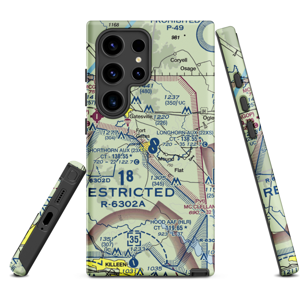 Shorthorn Aux Landing Strip (23XS) VFR Sectional Samsung Phone Case Samsung Galaxy S24 Ultra model shown