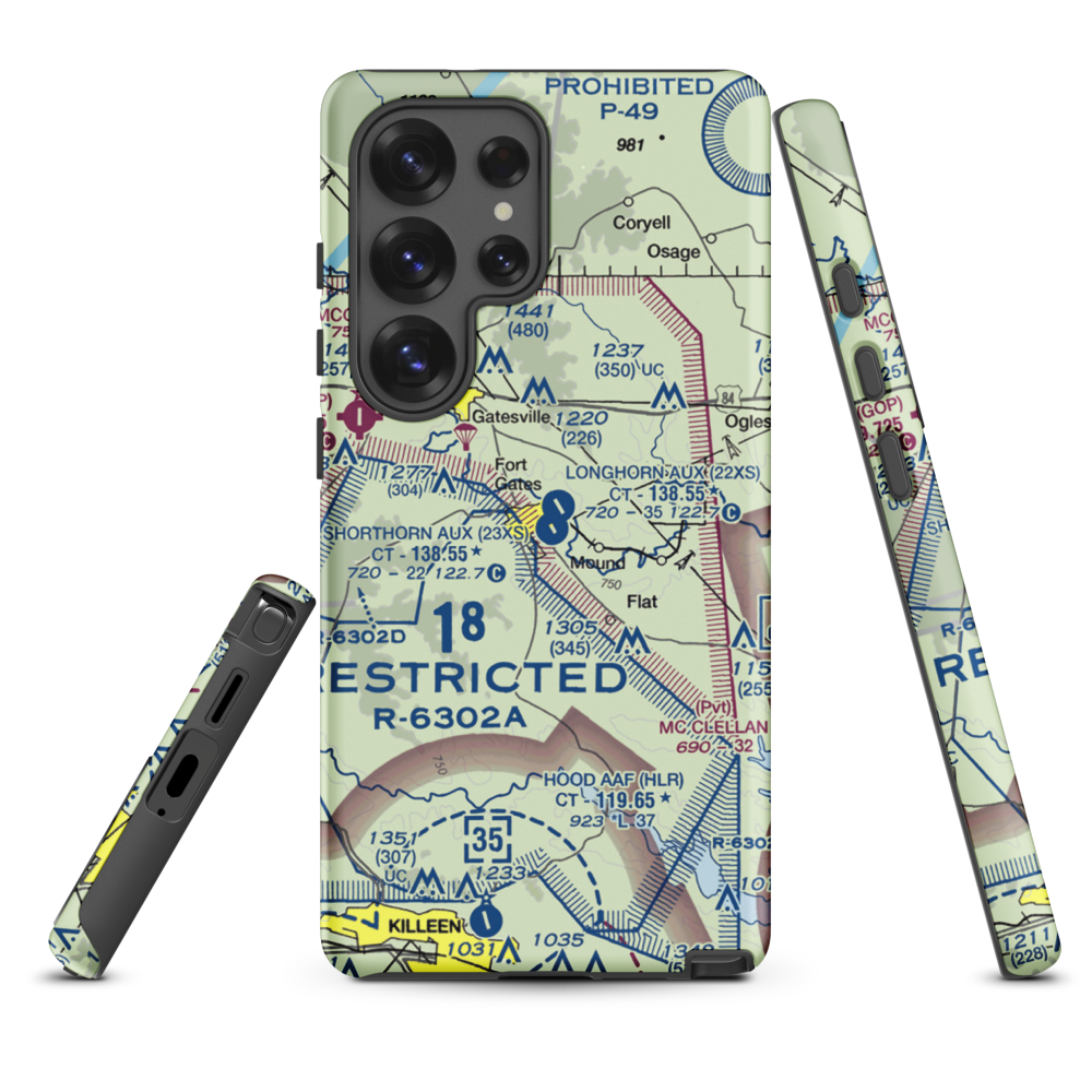 Shorthorn Aux Landing Strip (23XS) VFR Sectional Samsung Phone Case Samsung Galaxy S25 Ultra model shown