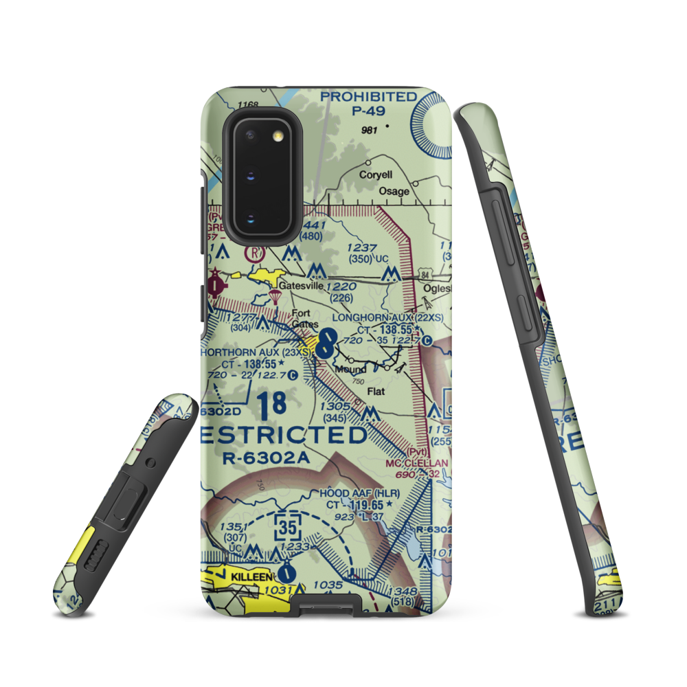 Shorthorn Aux Landing Strip (23XS) VFR Sectional Samsung Phone Case Samsung Galaxy S20 model shown