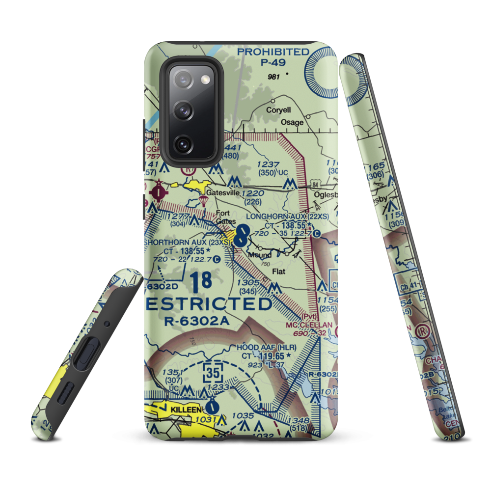 Shorthorn Aux Landing Strip (23XS) VFR Sectional Samsung Phone Case Samsung Galaxy S20 FE model shown