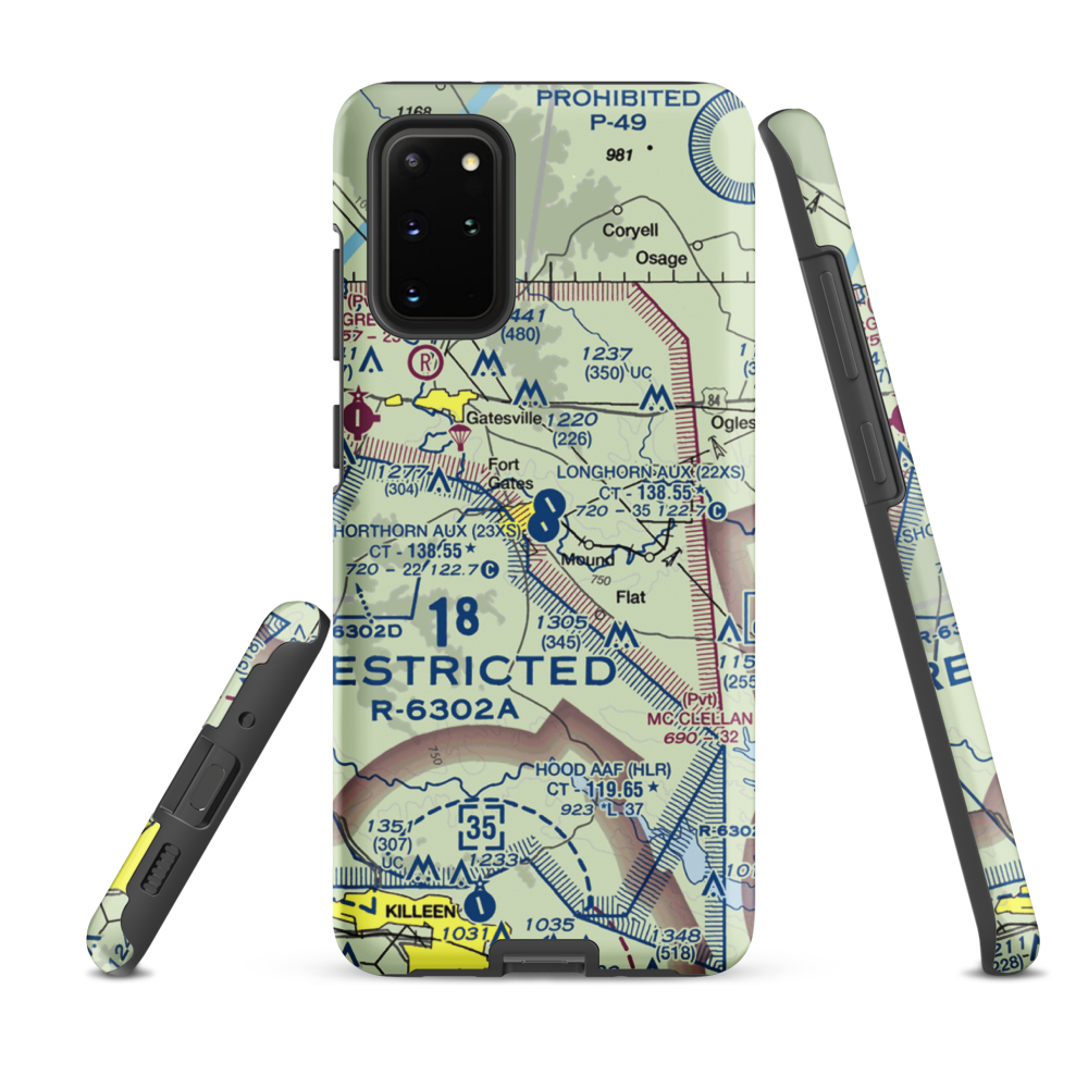 Shorthorn Aux Landing Strip (23XS) VFR Sectional Samsung Phone Case Samsung Galaxy S20 Plus model shown