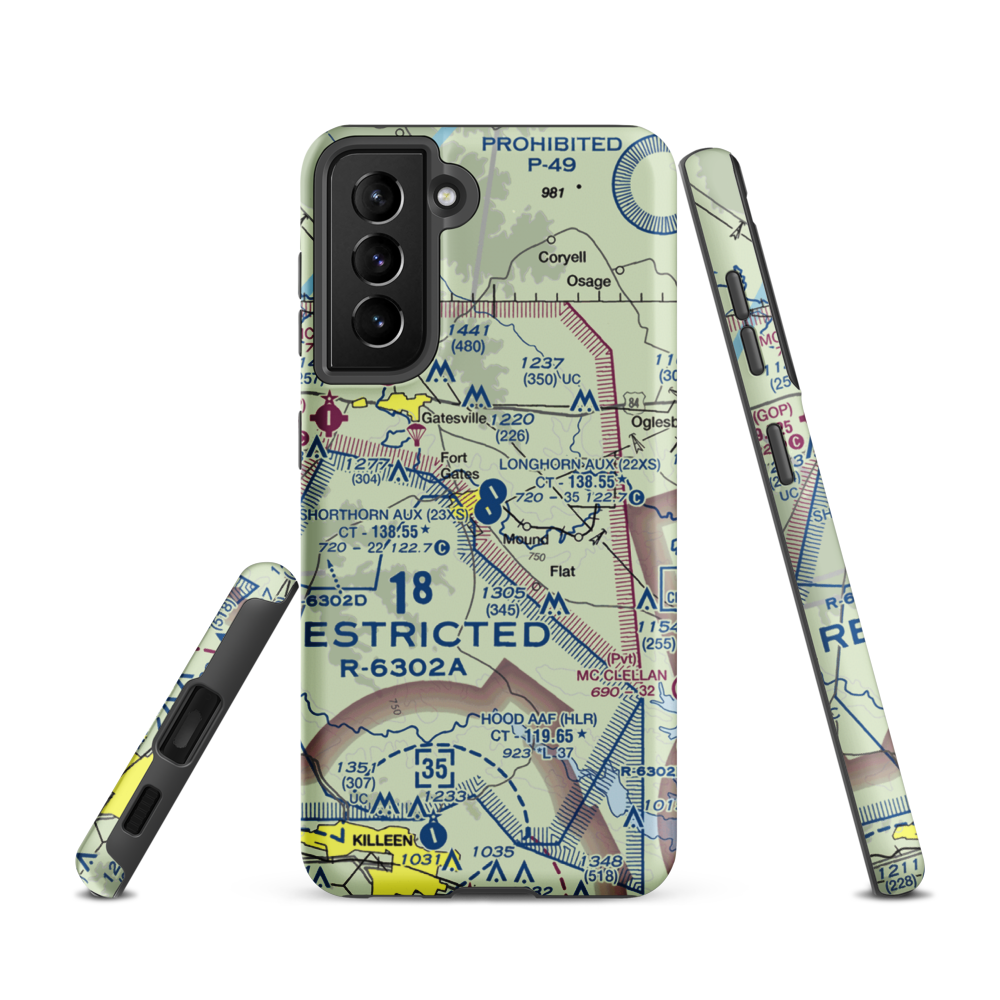 Shorthorn Aux Landing Strip (23XS) VFR Sectional Samsung Phone Case Samsung Galaxy S21 model shown
