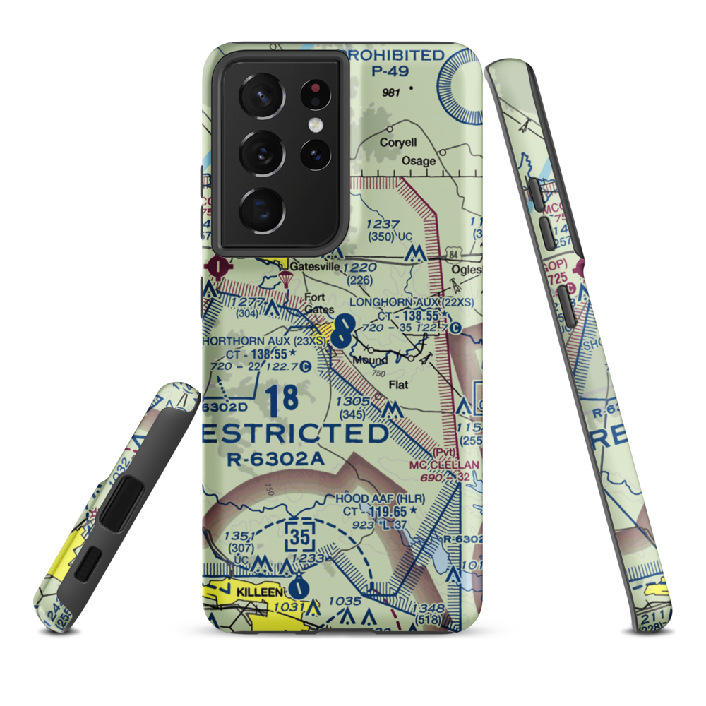 Shorthorn Aux Landing Strip (23XS) VFR Sectional Samsung Phone Case Samsung Galaxy S21 Ultra model shown