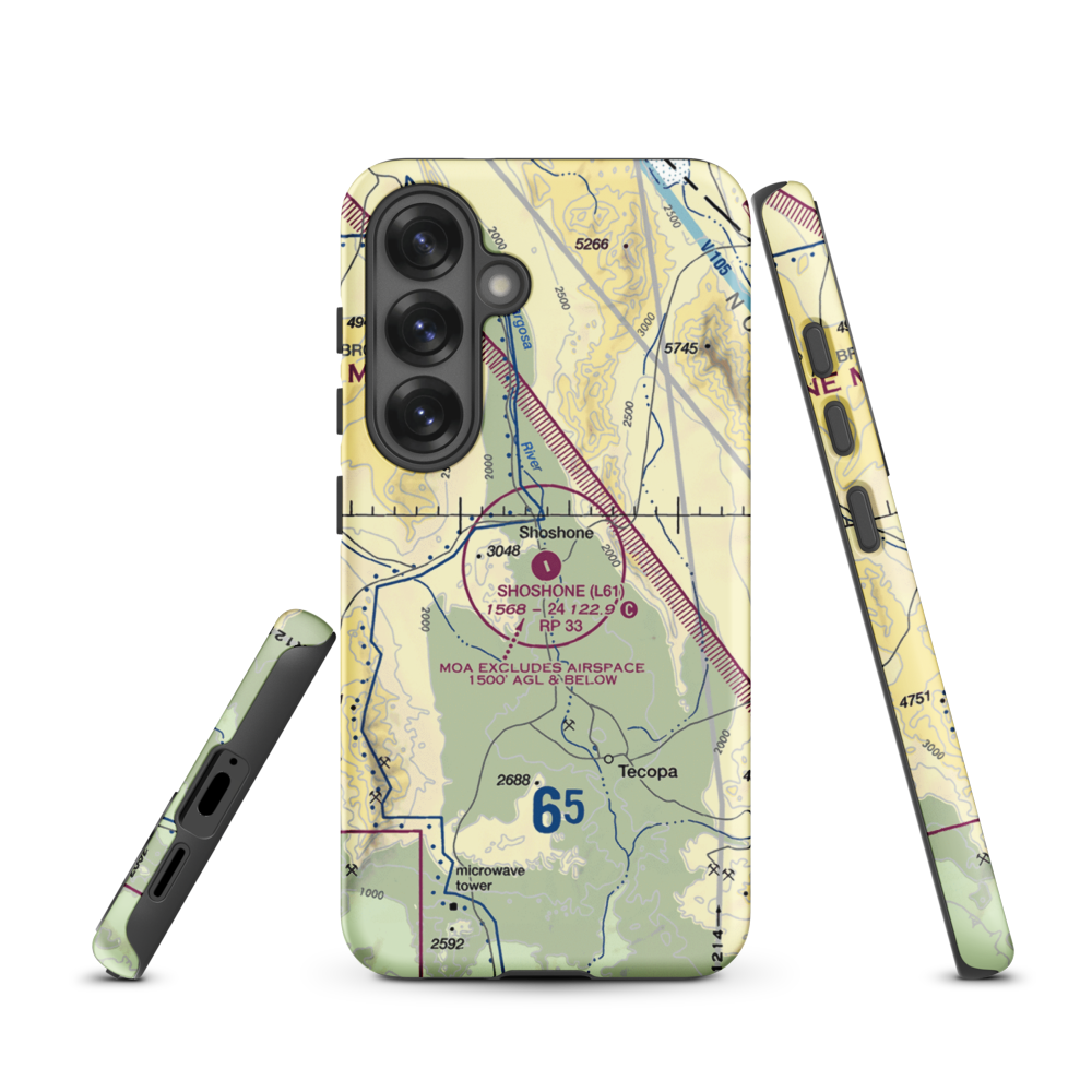 Shoshone Airport (L61) VFR Sectional Samsung Phone Case Samsung Galaxy S25 model shown