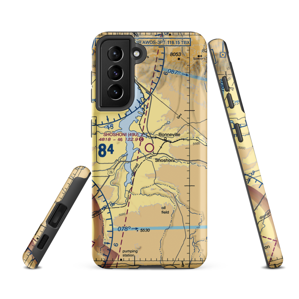 Shoshoni Municipal Airport (49U) VFR Sectional Samsung Phone Case Samsung Galaxy S21 FE model shown