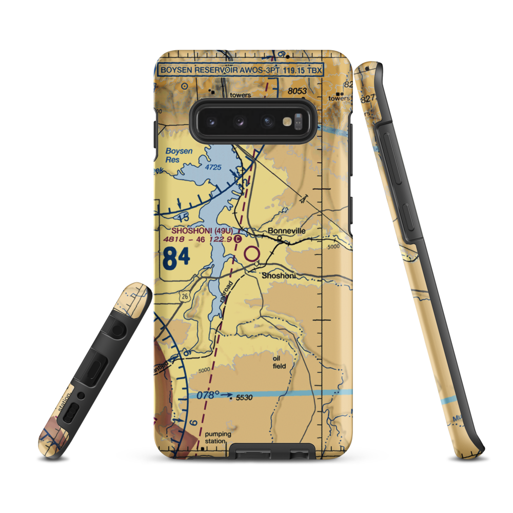 Shoshoni Municipal Airport (49U) VFR Sectional Samsung Phone Case Samsung Galaxy S10 Plus model shown