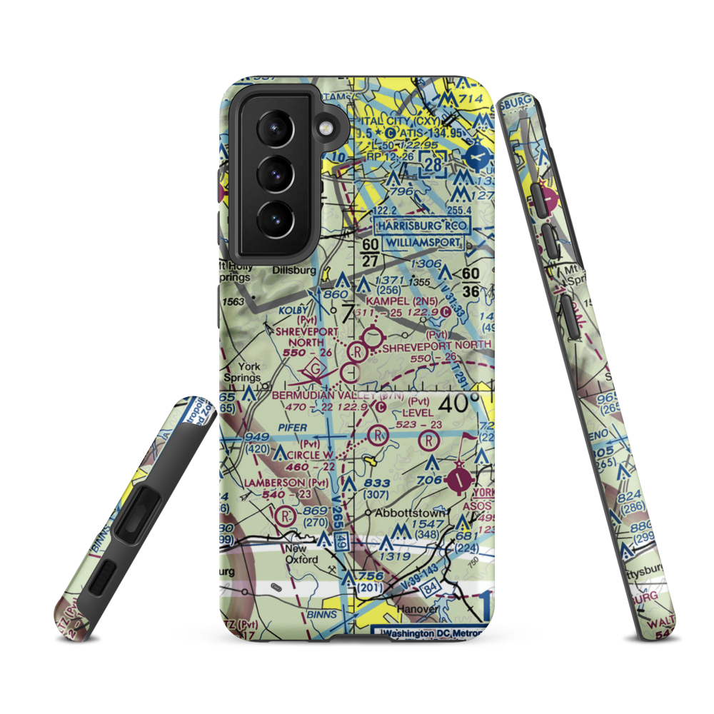 Shreveport North Airport (62PA) VFR Sectional Samsung Phone Case Samsung Galaxy S21 FE model shown
