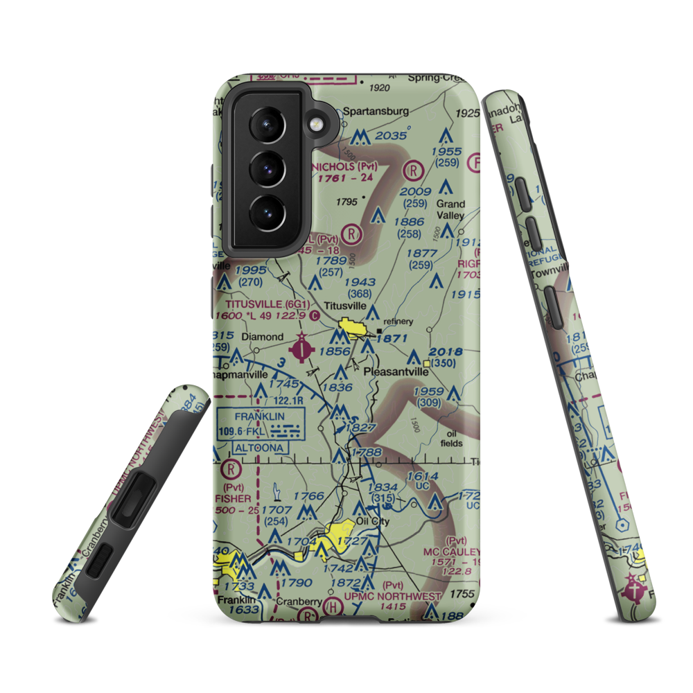 Shriver Airport (0PN8) VFR Sectional Samsung Phone Case Samsung Galaxy S21 FE model shown
