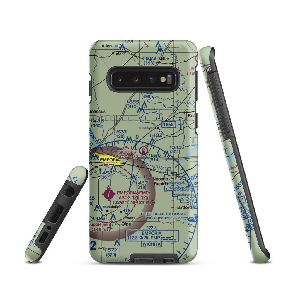 Sickler Airstrip (15KS) VFR Sectional Samsung Phone Case Samsung Galaxy S10 model shown