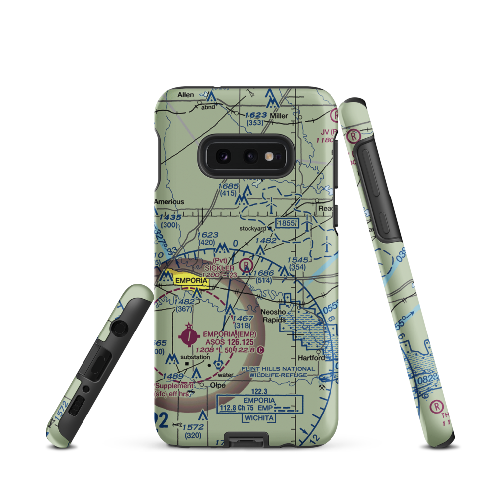 Sickler Airstrip (15KS) VFR Sectional Samsung Phone Case Samsung Galaxy S10e model shown