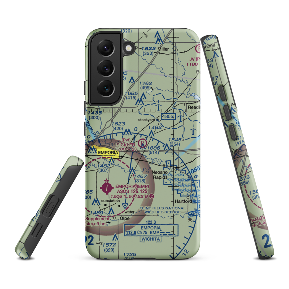 Sickler Airstrip (15KS) VFR Sectional Samsung Phone Case Samsung Galaxy S22 Plus model shown