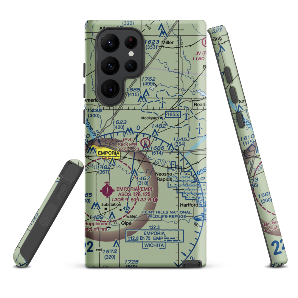 Sickler Airstrip (15KS) VFR Sectional Samsung Phone Case Samsung Galaxy S22 Ultra model shown