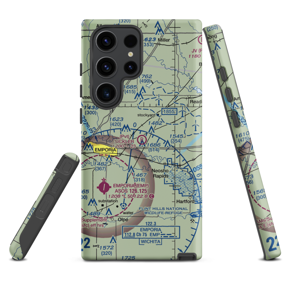 Sickler Airstrip (15KS) VFR Sectional Samsung Phone Case Samsung Galaxy S23 Ultra model shown