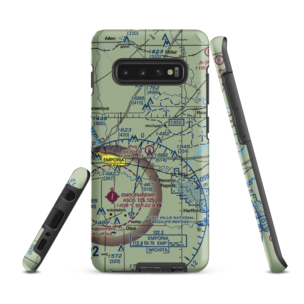 Sickler Airstrip (15KS) VFR Sectional Samsung Phone Case Samsung Galaxy S10 Plus model shown