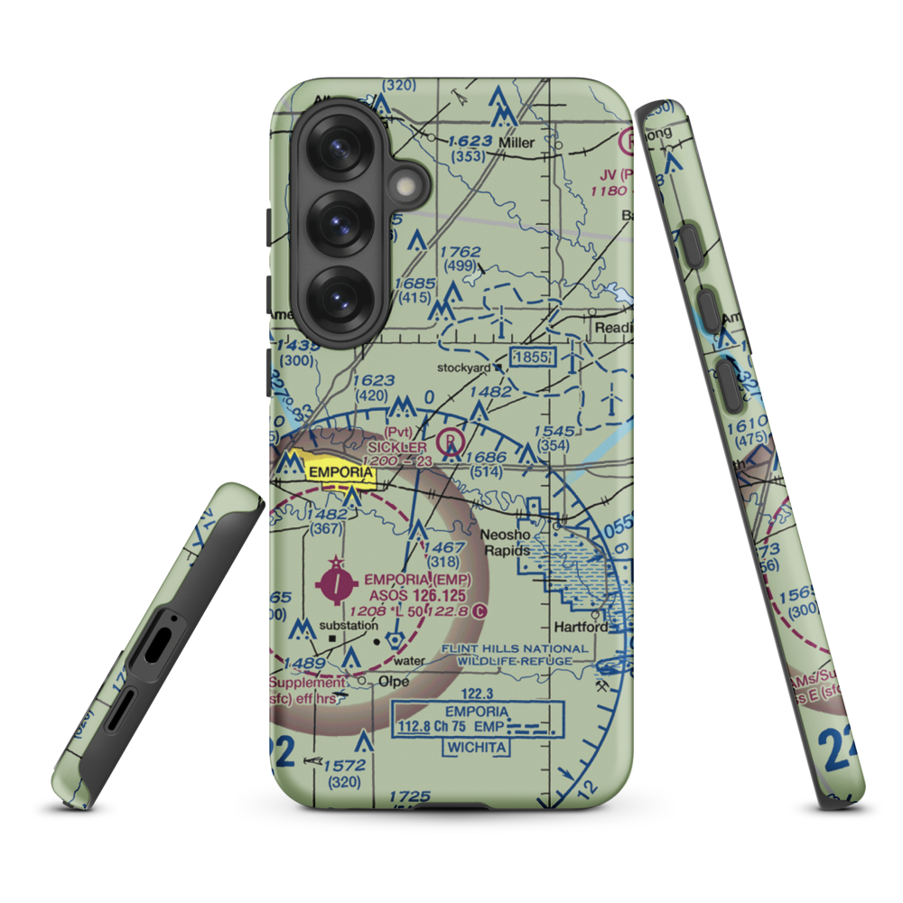Sickler Airstrip (15KS) VFR Sectional Samsung Phone Case Samsung Galaxy S25 Plus model shown