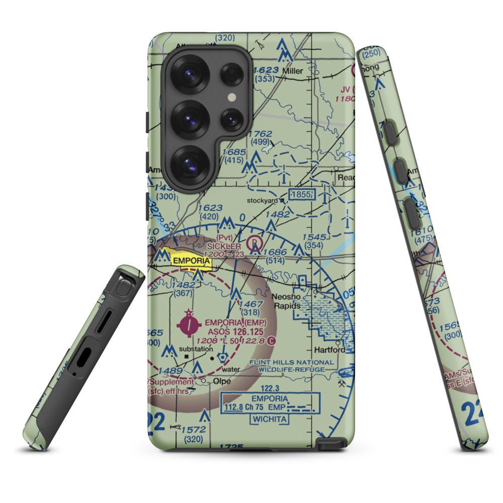 Sickler Airstrip (15KS) VFR Sectional Samsung Phone Case Samsung Galaxy S25 Ultra model shown