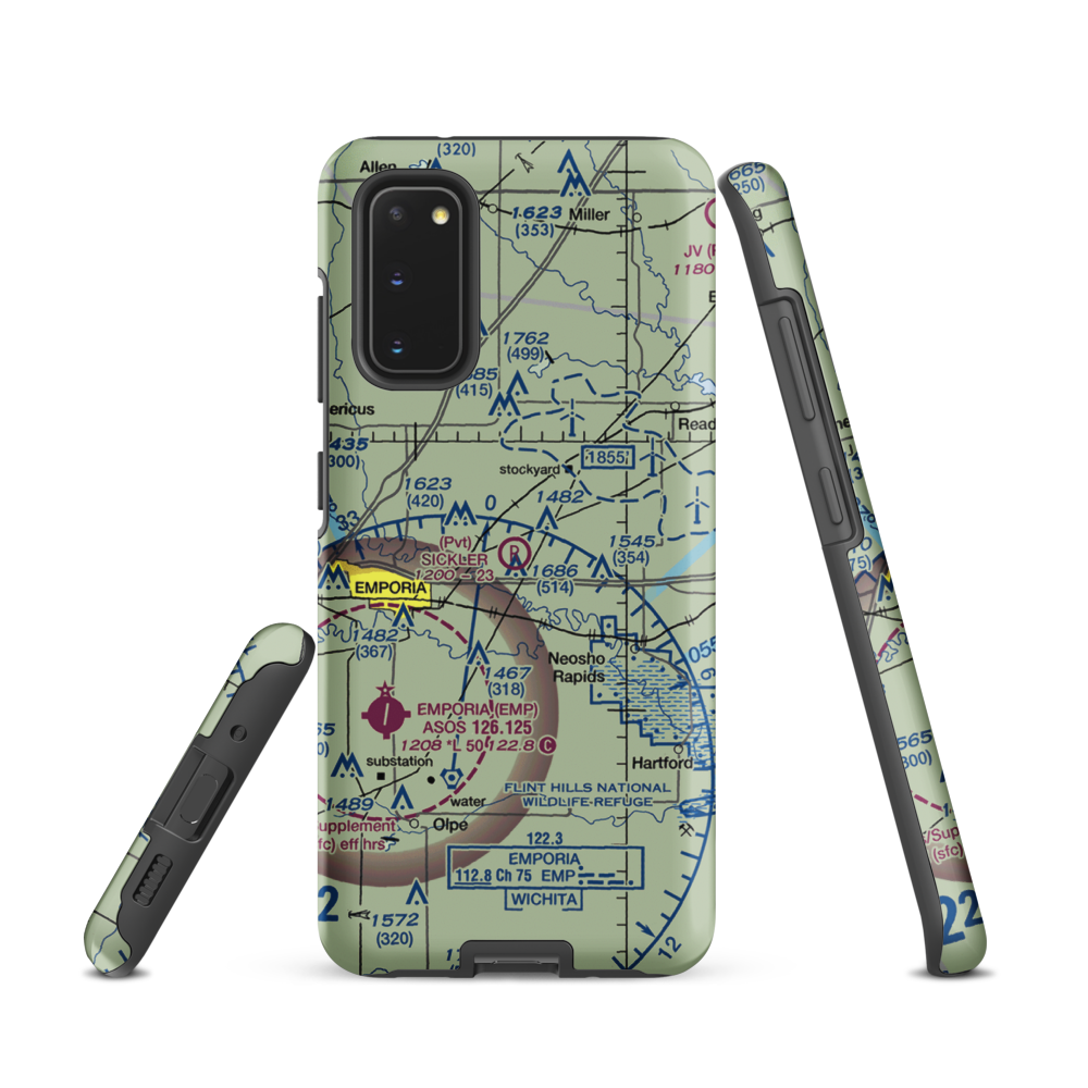 Sickler Airstrip (15KS) VFR Sectional Samsung Phone Case Samsung Galaxy S20 model shown