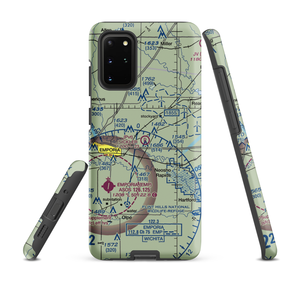 Sickler Airstrip (15KS) VFR Sectional Samsung Phone Case Samsung Galaxy S20 Plus model shown