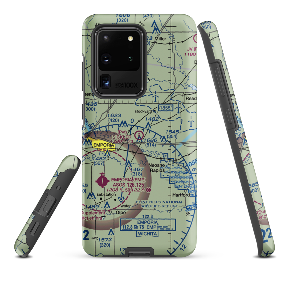Sickler Airstrip (15KS) VFR Sectional Samsung Phone Case Samsung Galaxy S20 Ultra model shown