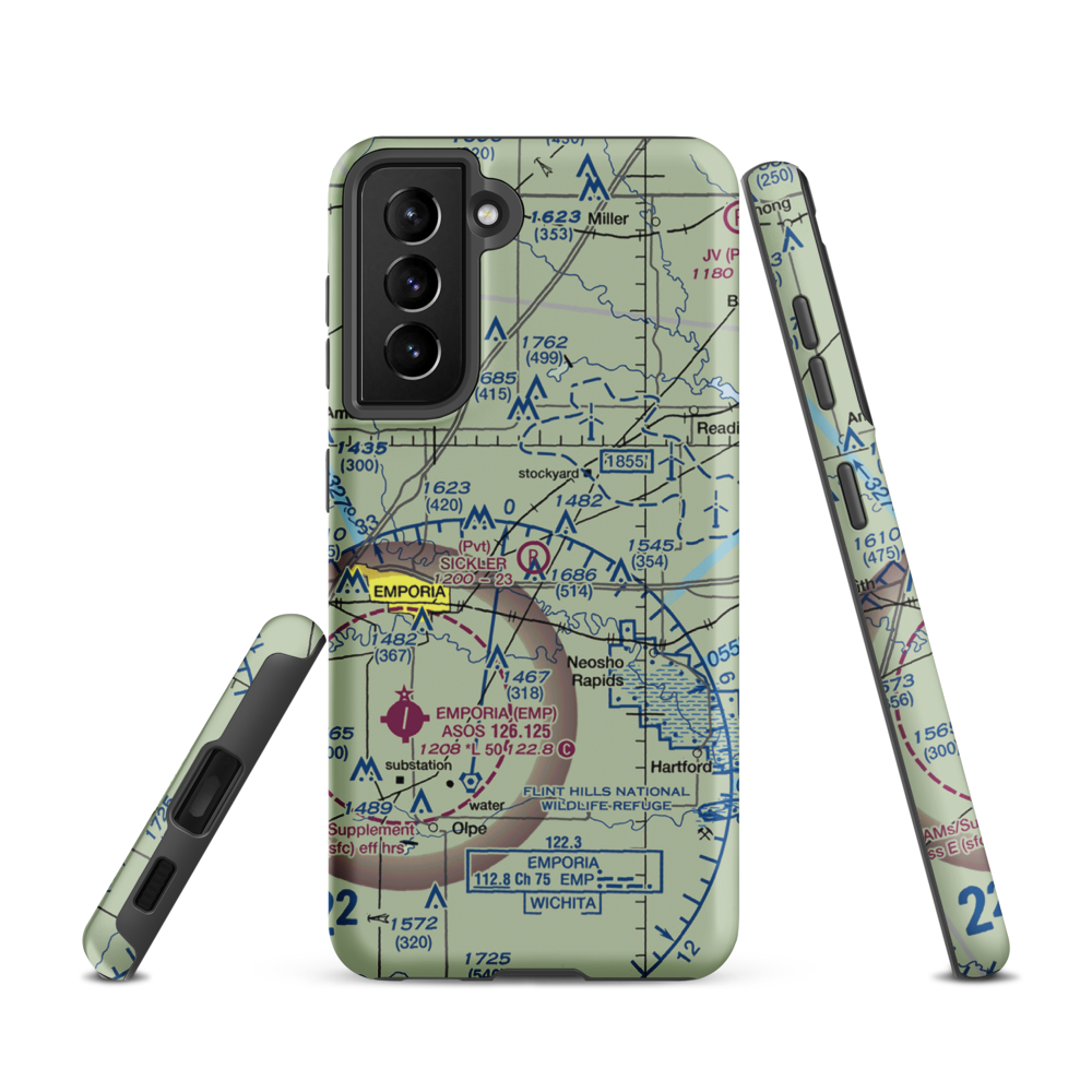 Sickler Airstrip (15KS) VFR Sectional Samsung Phone Case Samsung Galaxy S21 model shown