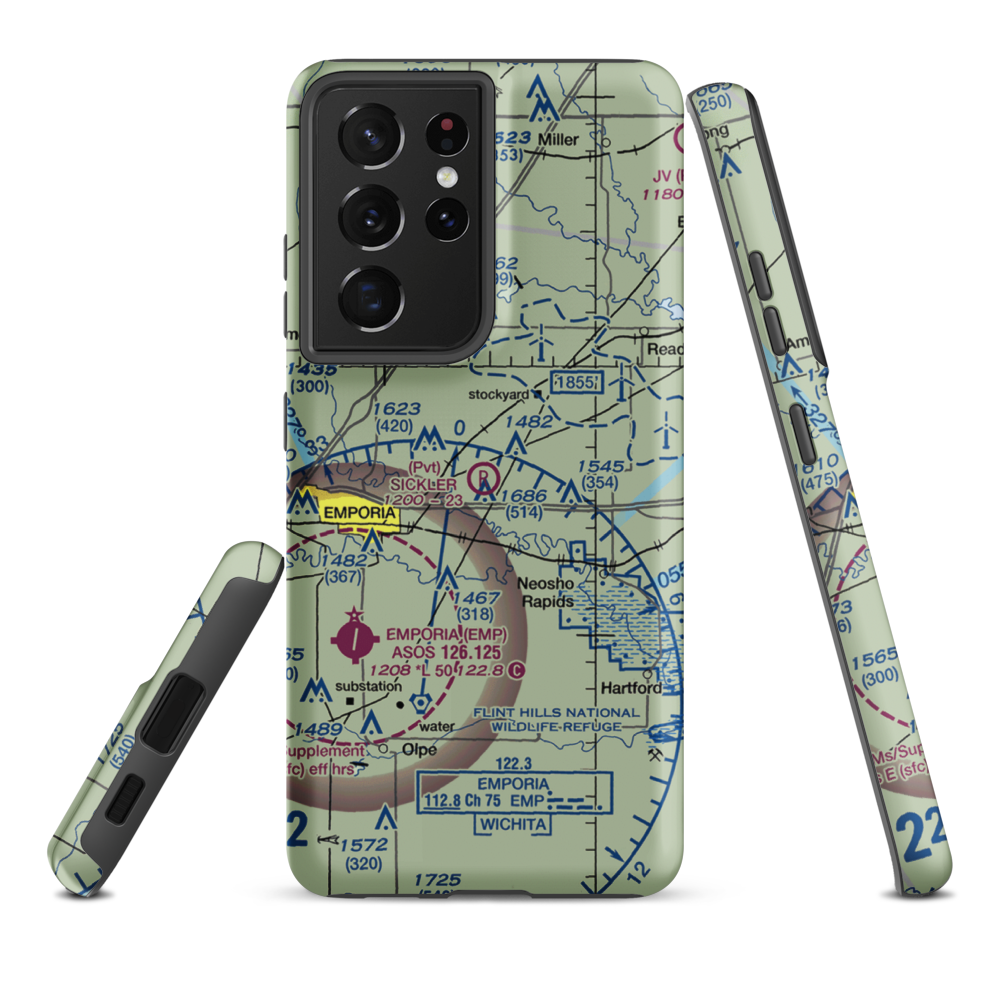 Sickler Airstrip (15KS) VFR Sectional Samsung Phone Case Samsung Galaxy S21 Ultra model shown