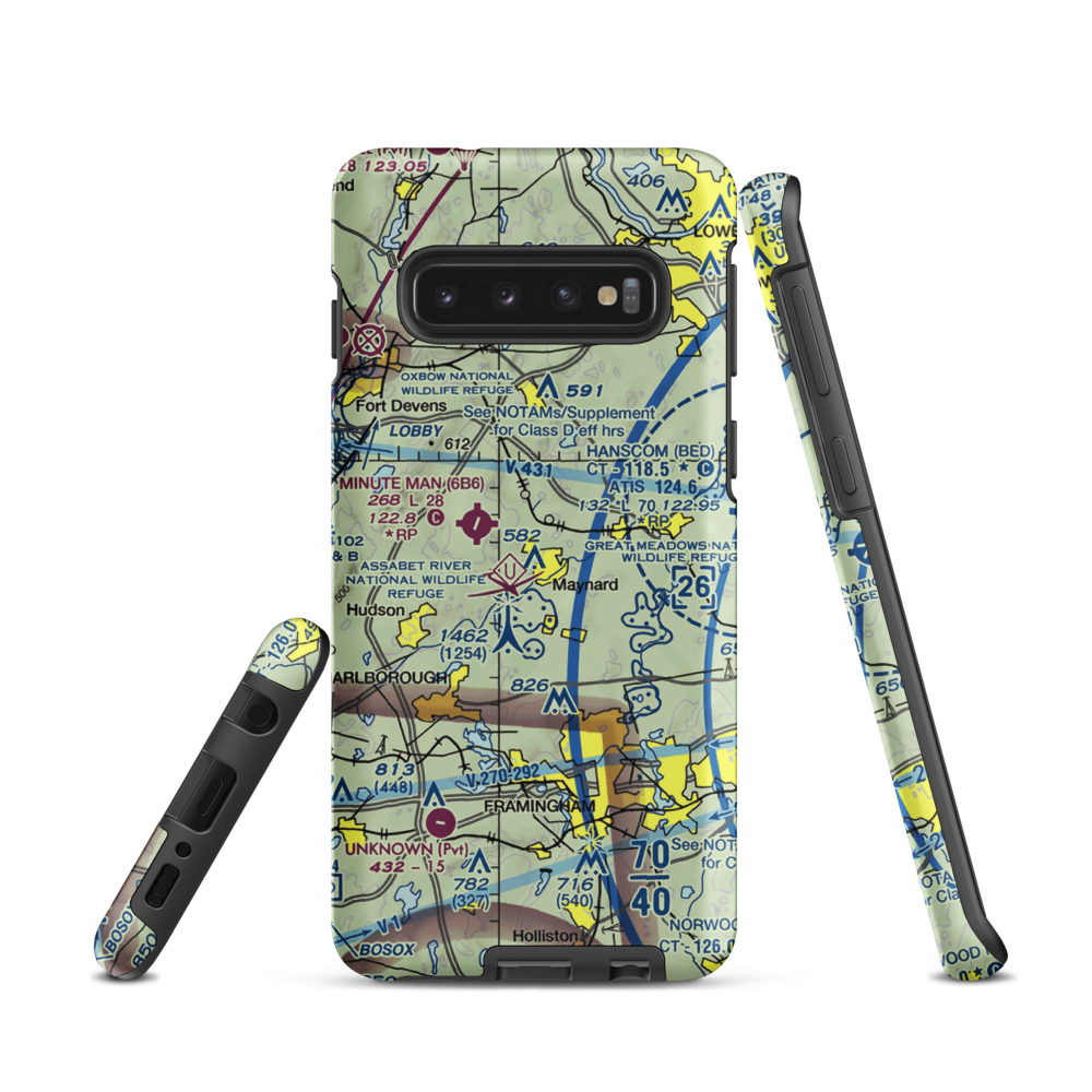 Sids Airport (MA52) VFR Sectional Samsung Phone Case Samsung Galaxy S10 model shown