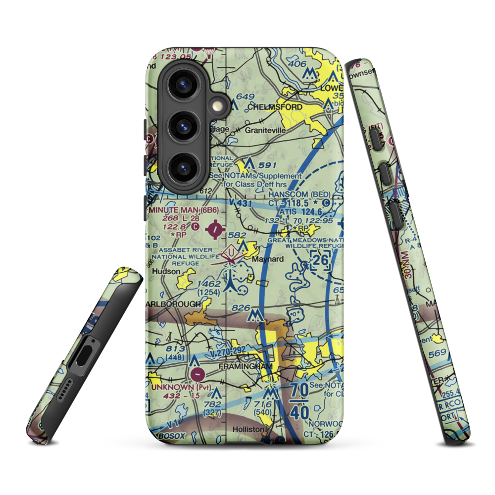 Sids Airport (MA52) VFR Sectional Samsung Phone Case Samsung Galaxy S24 Plus model shown