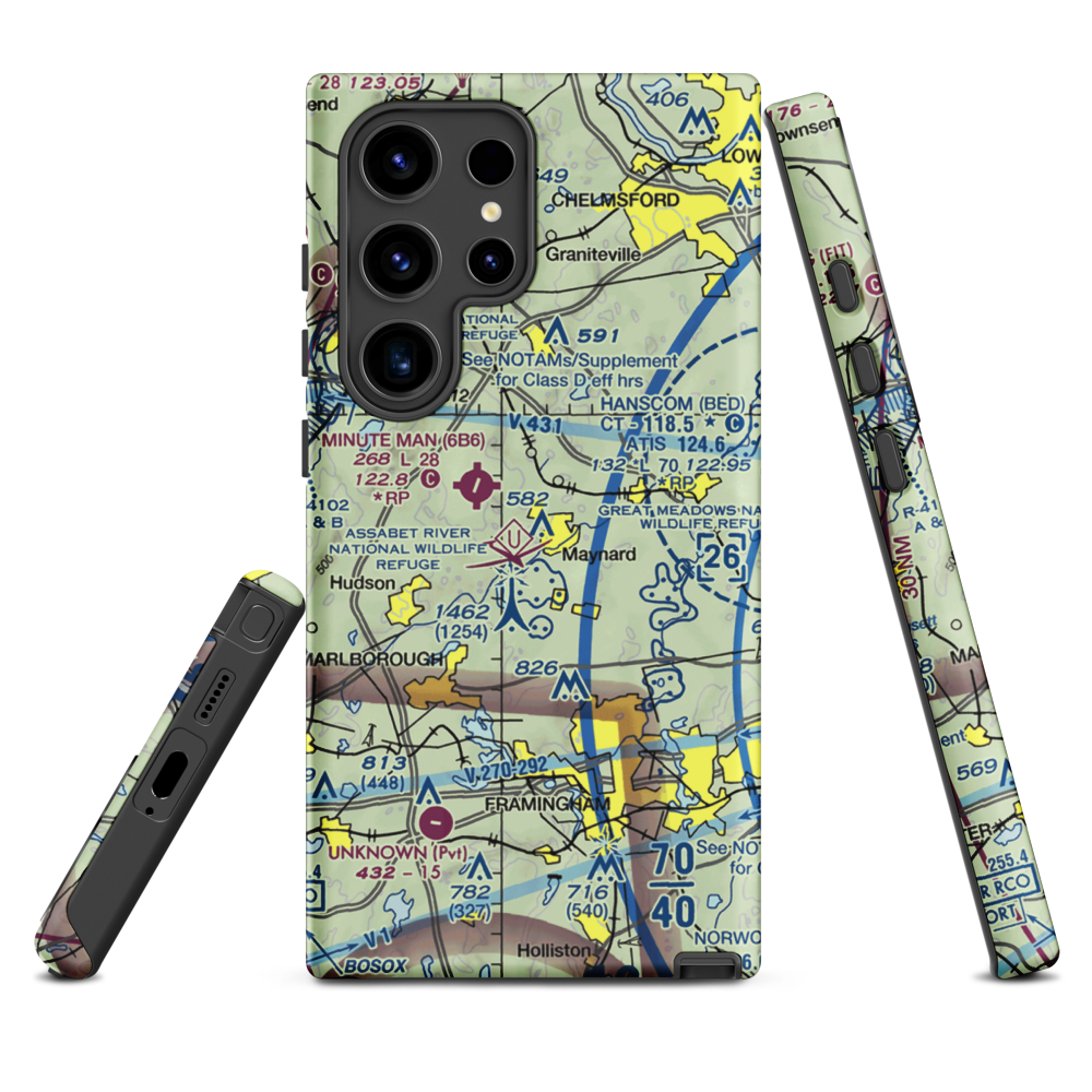 Sids Airport (MA52) VFR Sectional Samsung Phone Case Samsung Galaxy S24 Ultra model shown