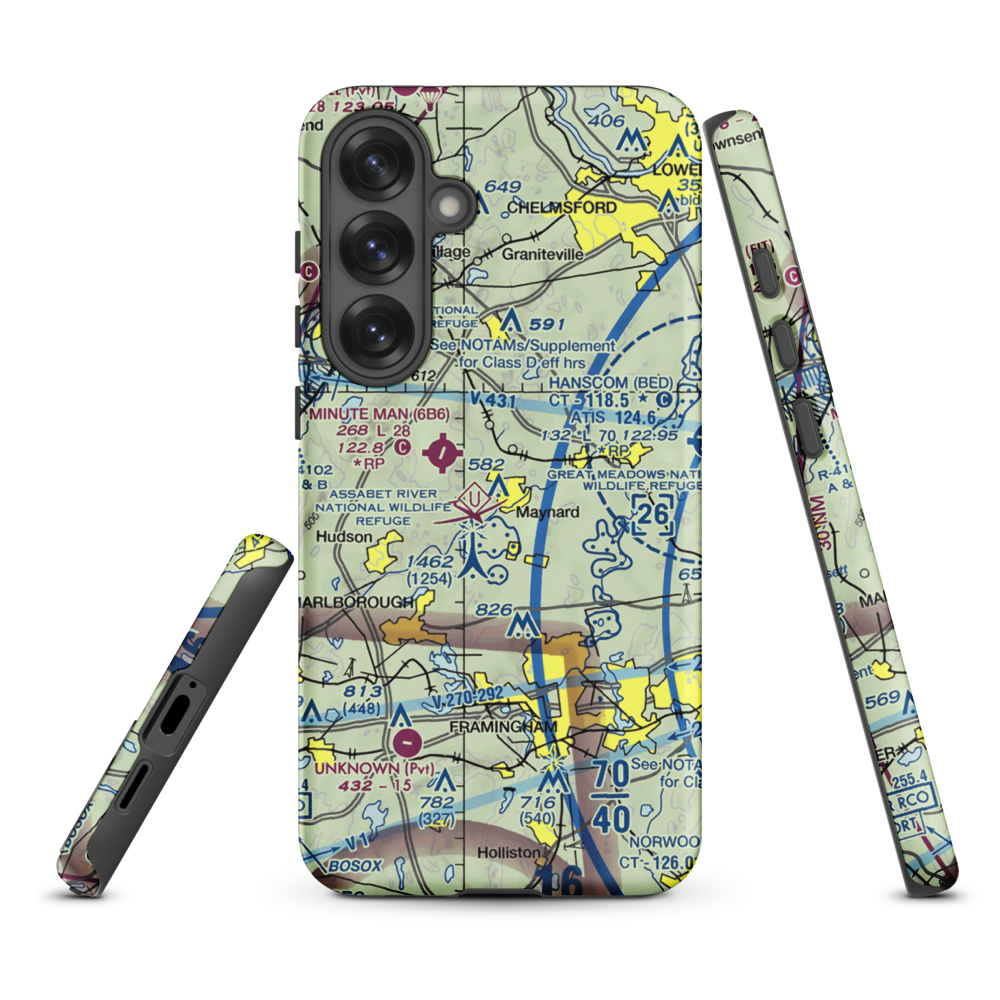 Sids Airport (MA52) VFR Sectional Samsung Phone Case Samsung Galaxy S25 Plus model shown