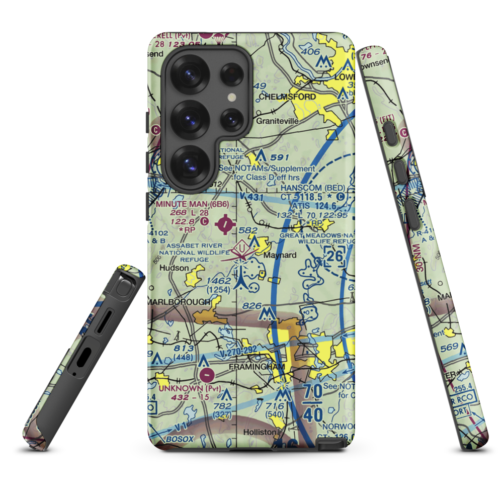 Sids Airport (MA52) VFR Sectional Samsung Phone Case Samsung Galaxy S25 Ultra model shown
