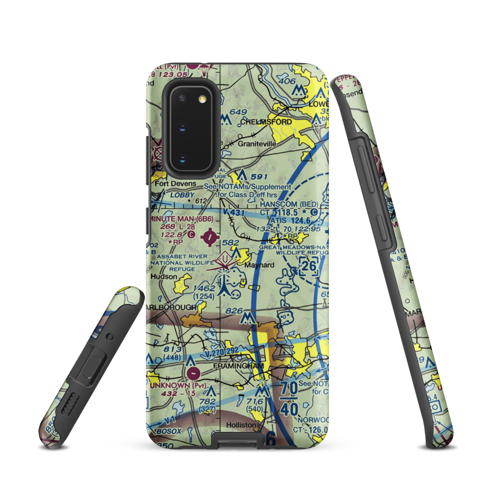 Sids Airport (MA52) VFR Sectional Samsung Phone Case Samsung Galaxy S20 model shown