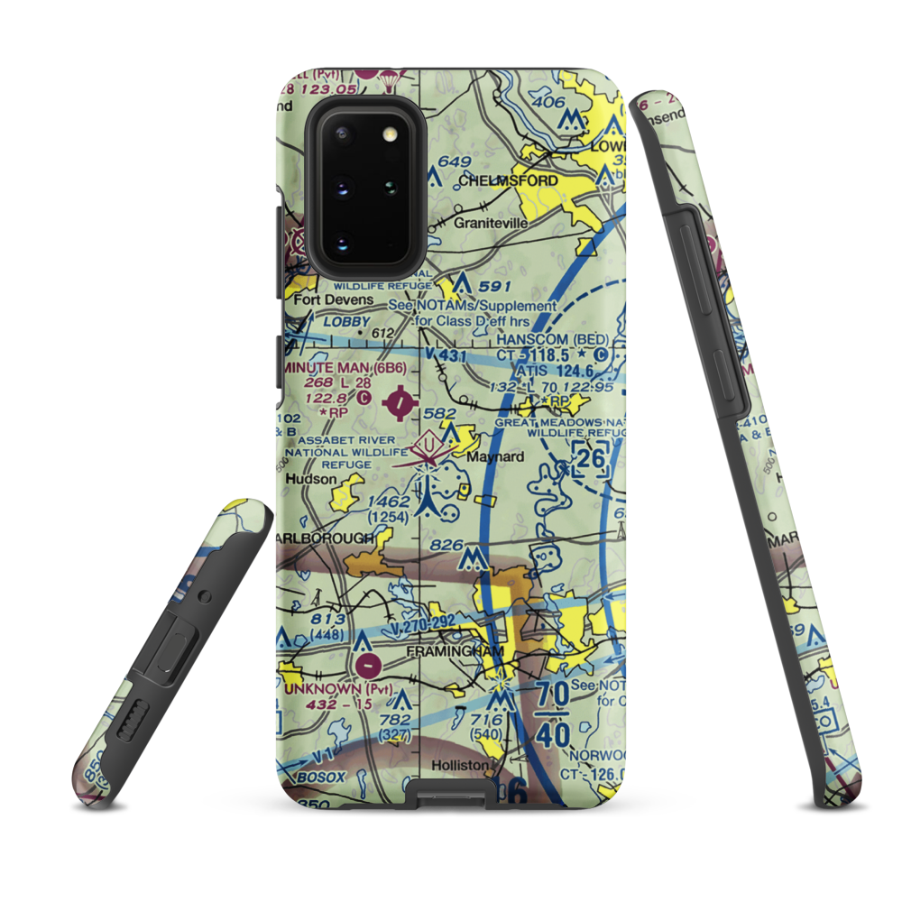 Sids Airport (MA52) VFR Sectional Samsung Phone Case Samsung Galaxy S20 Plus model shown
