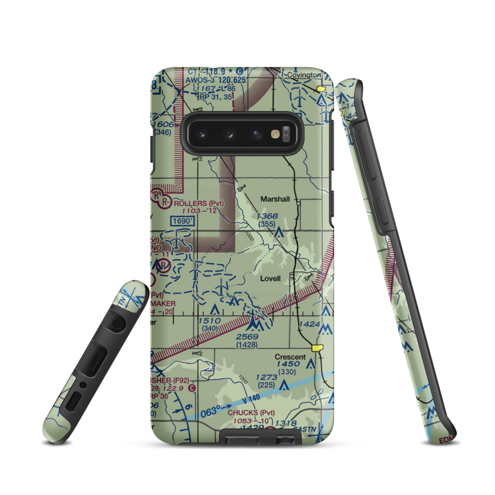 Siegmanns Airport (OK42) VFR Sectional Samsung Phone Case Samsung Galaxy S10 model shown