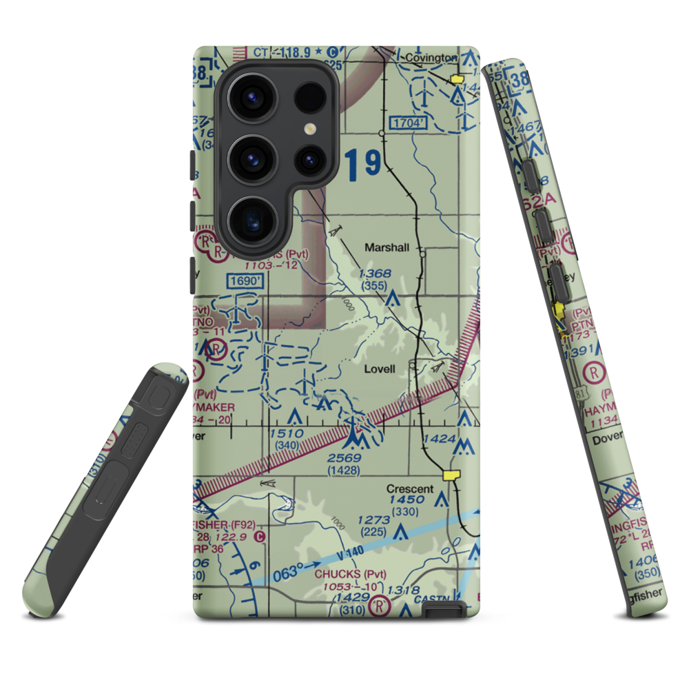 Siegmanns Airport (OK42) VFR Sectional Samsung Phone Case Samsung Galaxy S23 Ultra model shown